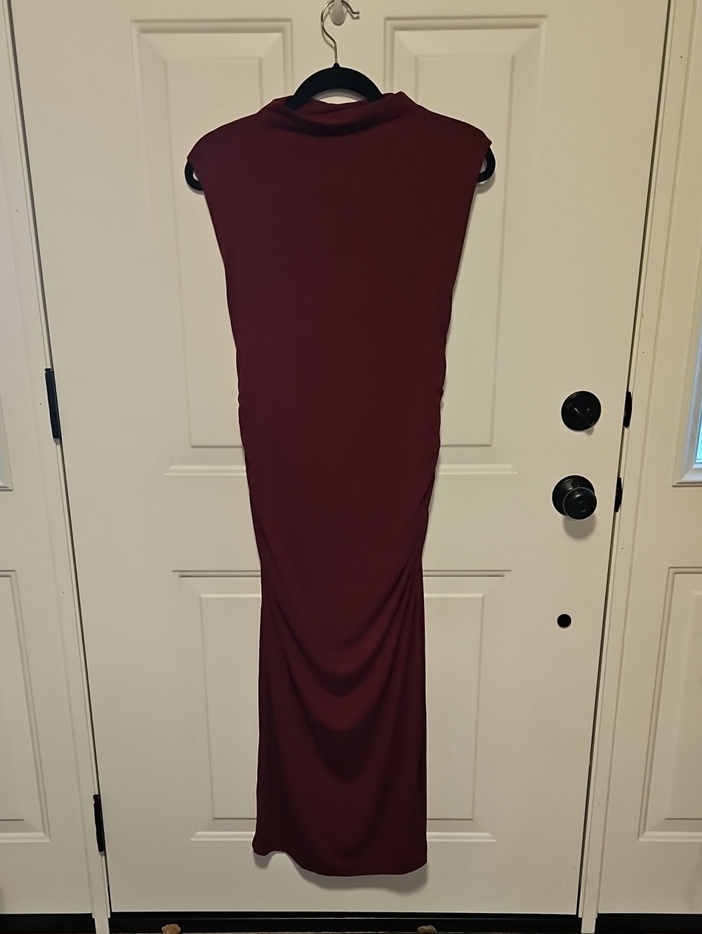 A New Day Burgundy Ruched Dress